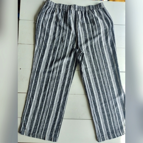 Briggs wide leg elastic waist pants Linen-Rayon blend XXL - Picture 2 of 5